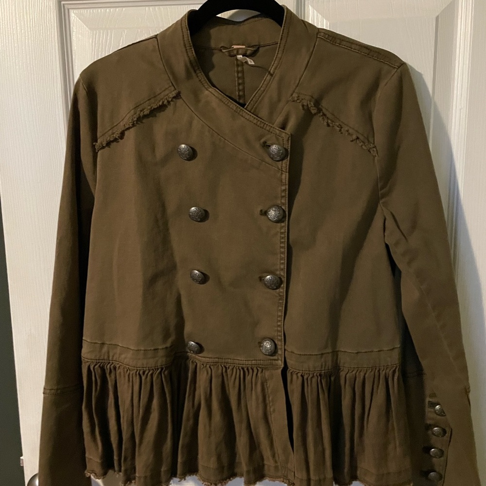 Free People Military Jacket Olive Green - Picture 3 of 9